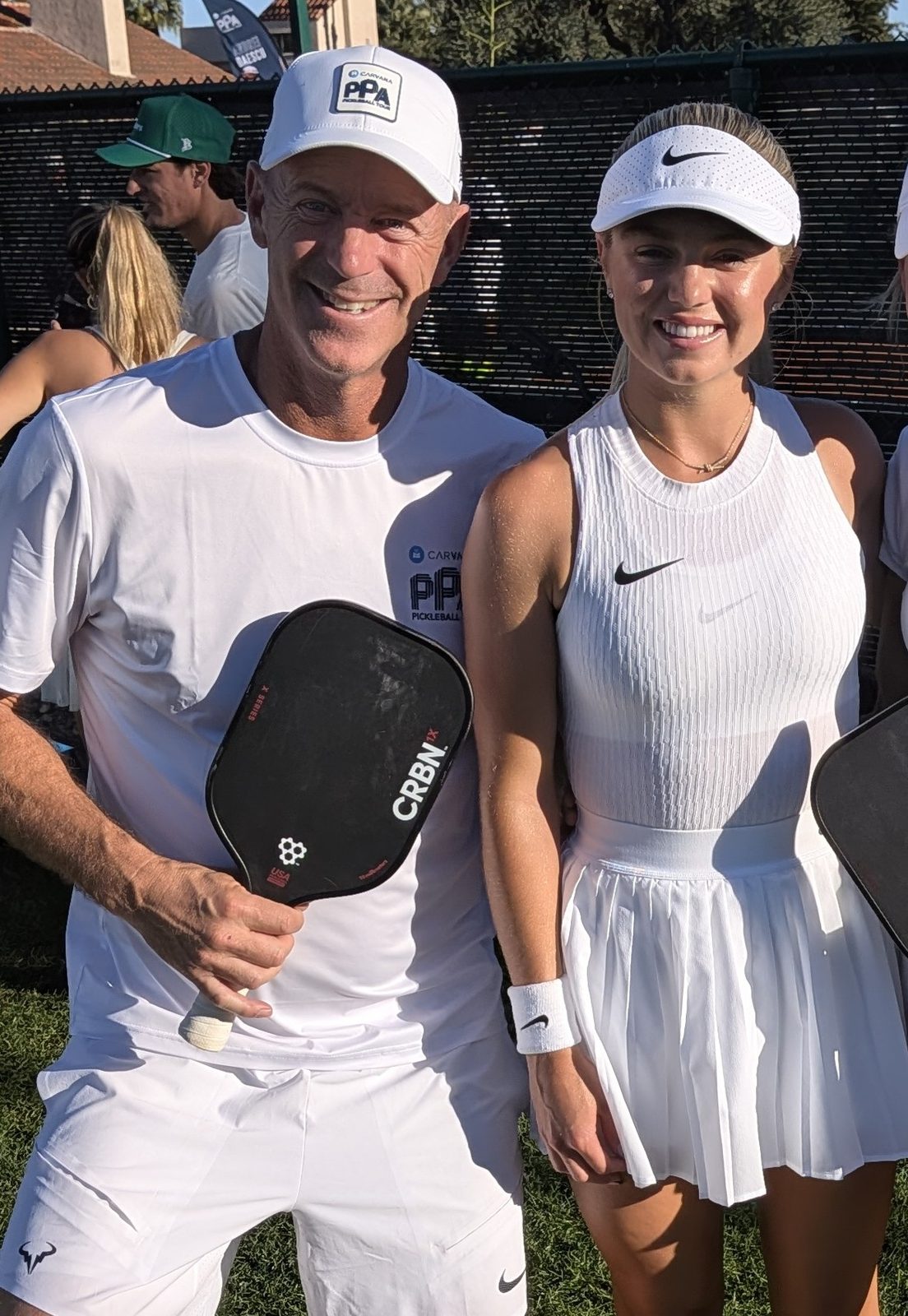 David Kane with pro player Anna Leigh Waters at a PPA Tour event