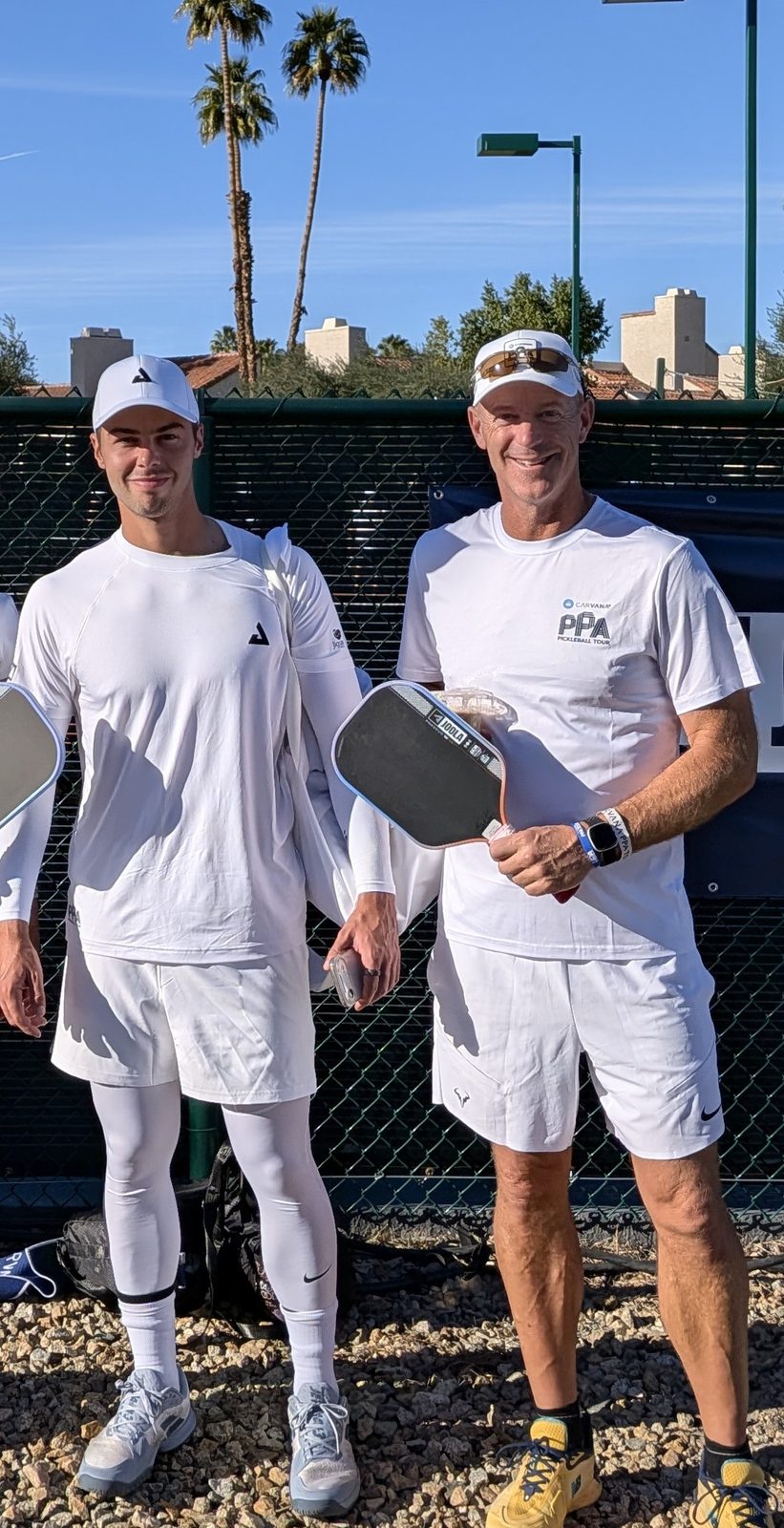David Kane with pro player Ben Johns at a PPA Tour event