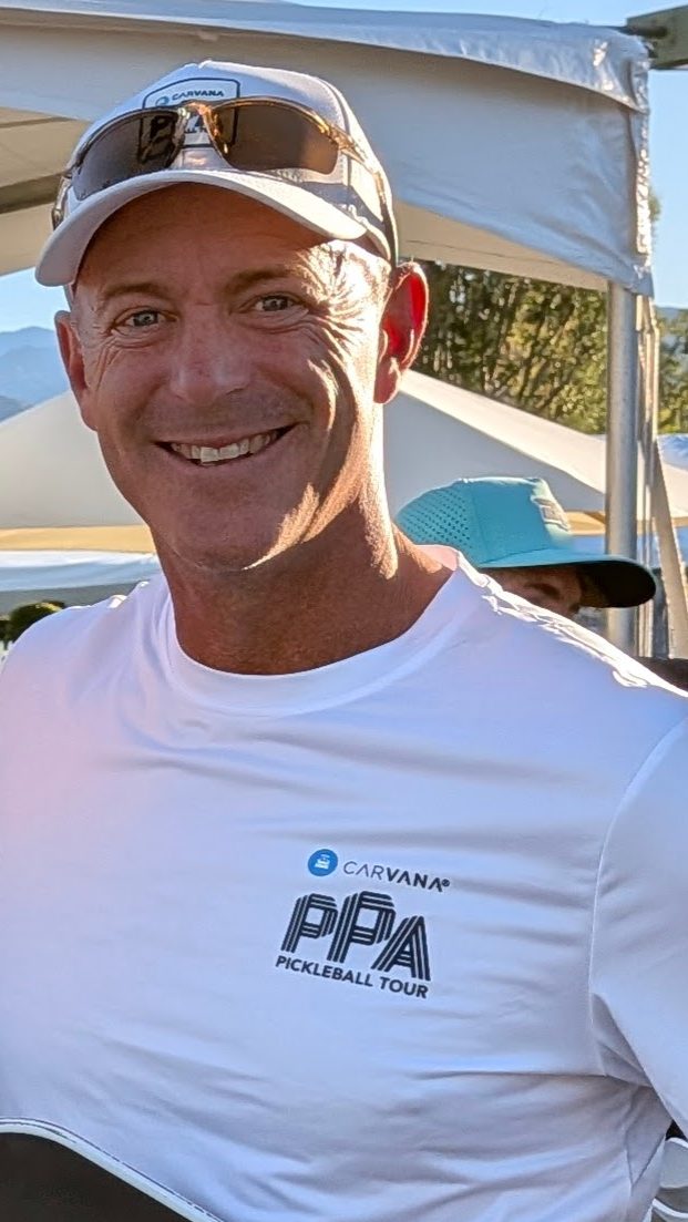 David Kane in a PPA Pickleball Tour shirt at a tour event